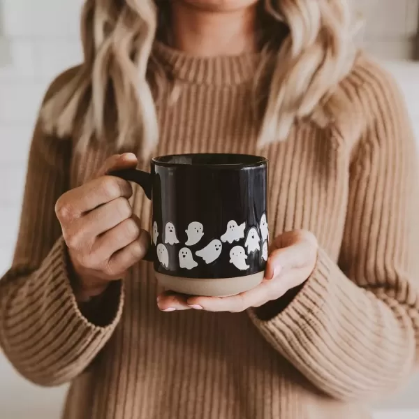 imageSweet Water Decor White Ghosts Black Halloween Mugs  Halloween Coffee Mug Dishwasher ampamp Microwave Safe  Halloween Mug for Coffee ampamp Hot Cocoa or Seasonal Brew  Black Stoneware Ghost MugsWhite Ghosts