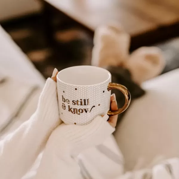 imageSweet Water Decor Fa La La Tile Coffee Mug  Christmas Coffee Mugs  17oz Gold Handle Coffee Cup  Holiday Gifts  Gifts for HerBe Still and Know