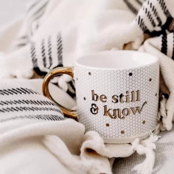imageSweet Water Decor Fa La La Tile Coffee Mug  Christmas Coffee Mugs  17oz Gold Handle Coffee Cup  Holiday Gifts  Gifts for HerBe Still and Know