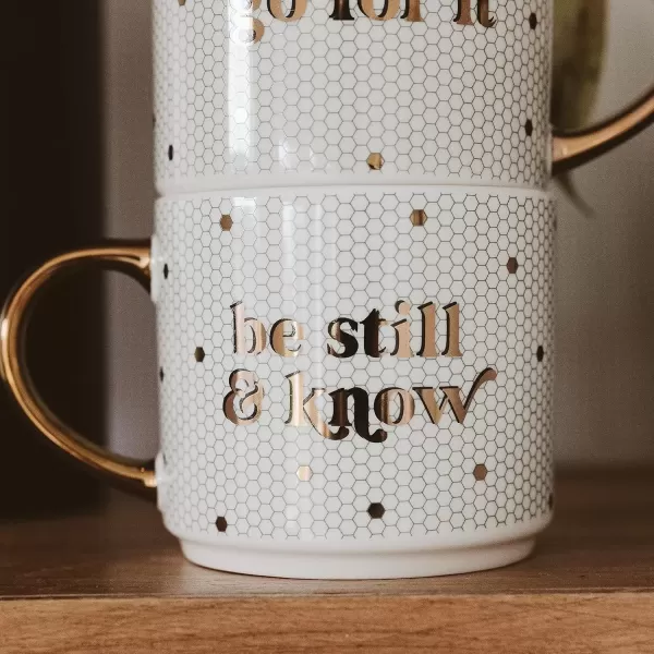 imageSweet Water Decor Fa La La Tile Coffee Mug  Christmas Coffee Mugs  17oz Gold Handle Coffee Cup  Holiday Gifts  Gifts for HerBe Still and Know