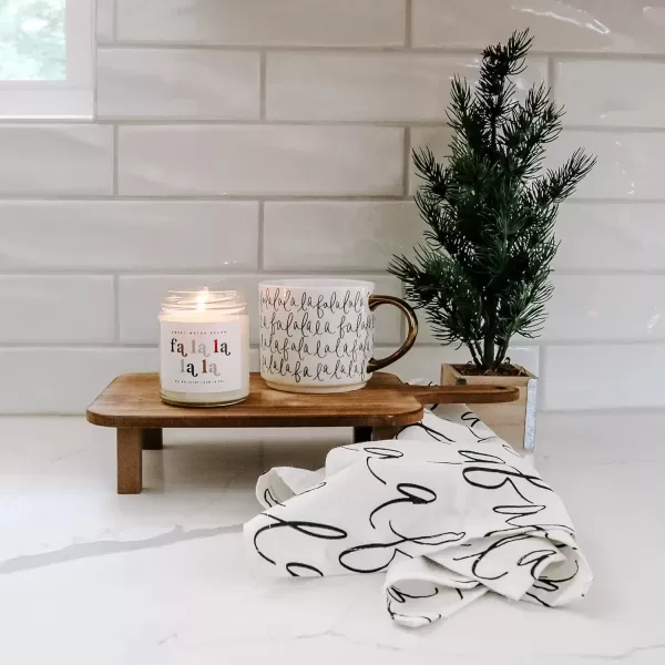 imageSweet Water Decor Fa La La Tile Coffee Mug  Christmas Coffee Mugs  17oz Gold Handle Coffee Cup  Holiday Gifts  Gifts for HerFa La La