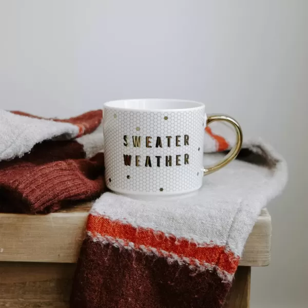 imageSweet Water Decor Fa La La Tile Coffee Mug  Christmas Coffee Mugs  17oz Gold Handle Coffee Cup  Holiday Gifts  Gifts for HerSweater Weather