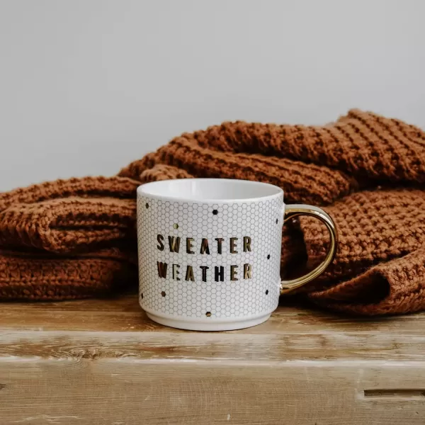 imageSweet Water Decor Fa La La Tile Coffee Mug  Christmas Coffee Mugs  17oz Gold Handle Coffee Cup  Holiday Gifts  Gifts for HerSweater Weather