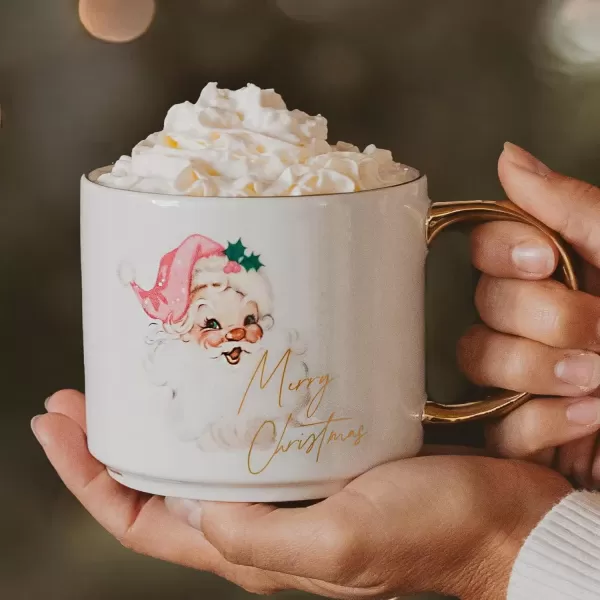 imageSweet Water Decor Fa La La Tile Coffee Mug  Christmas Coffee Mugs  17oz Gold Handle Coffee Cup  Holiday Gifts  Gifts for HerVintage Santa