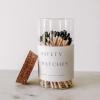 imageSweet Water Decor 4quot Hearth Matches in Apothecary Glass Bottle  Rustic Jar Approx 100 Decorative Matchsticks with Strike Pad  Cute Candle Accessory Match Holder Long Matches for Fireplace BlackBlack