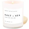 imageSweet Water Decor Candles  Spa Scented Soy Wax Candle for Home  11oz Jar Candle with Wood Lid 50 Hour Burn Time Made in the USA Weekend White  11 ozWhite