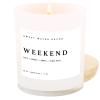 imageSweet Water Decor Candles  Spa Scented Soy Wax Candle for Home  11oz Jar Candle with Wood Lid 50 Hour Burn Time Made in the USA Weekend White  11 ozWhite