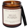 imageSweet Water Decor Cashmere and Vanilla Soy Candle  Milky Coconut Frangipani and Soft Cashmere Scented Candles for Home  9oz Amber Jar  Black Lid 40 Hour Burn Time Made in the USAHello Pumpkin