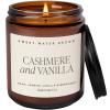 imageSweet Water Decor Cashmere and Vanilla Soy Candle  Milky Coconut Frangipani and Soft Cashmere Scented Candles for Home  9oz Amber Jar  Black Lid 40 Hour Burn Time Made in the USACashmere and Vanilla