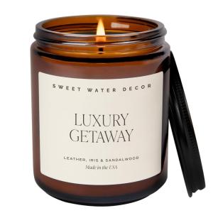 imageSweet Water Decor Fall Candles for Home Scented  Hand Poured Soy Wax Autumn Candles with Apple ampamp Cinnamon Scent  40 Hour Burn Time Long Lasting Fall Candles Soy  Amber Glass Jar for Candle DecorLuxury Getaway