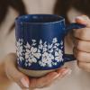 imageSweet Water Decor Heart Stoneware Coffee Mugs  14Oz Coffee Mugs for Hot and Cold Drinks  Cute Mugs Dishwasher and Microwave Safe  Valentines Day Gift Espresso Mugs  Ideal for Coffee ampamp Tea LoversBlue Floral