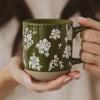 imageSweet Water Decor Heart Stoneware Coffee Mugs  14Oz Coffee Mugs for Hot and Cold Drinks  Cute Mugs Dishwasher and Microwave Safe  Valentines Day Gift Espresso Mugs  Ideal for Coffee ampamp Tea LoversGreen Floral