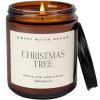 imageSweet Water Decor Christmas Candle  Christmas Tree Apple Cider and Cinnamon Winter Holiday Scented Soy Candles for Home  9oz Amber Jar 40 Hour Burn Time Made in the USAChristmas Tree