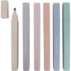 imageSweet Water Decor Bible Highlighter Set 6 Pack of Assorted Colors No Bleed Highlighters Bible Study Supplies for Women Inspirational Christian Gifts for Girls Christian Planner AccessoriesNeutral
