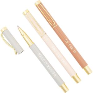 imageSweet Water Decor Floral Metal Pen Set for Home and Office Refillable Pens with Black Ink Cute Balllpoint Pens for Women Desk Accessories ampamp Journaling Gifts for Teachers Students ampamp GirlsYou Got This Set