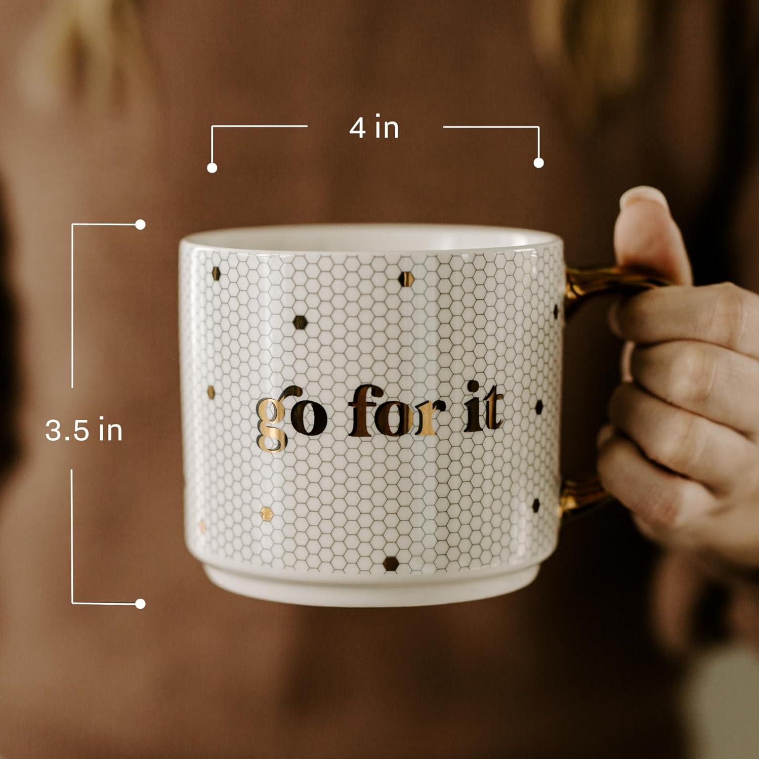 imageSweet Water Decor Go For It Tile Coffee Mugs  Novelty Coffee Mugs  17oz Gold Handle Coffee Cup  Cute Coffee Mug  Motivational GiftsVintage Santa
