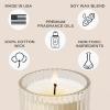 imageSweet Water Decor Hello Fall Candle  Candle Fall Scents with Cider Cinnamon Cloves and Nutmeg for Home  Fall Soy Candles with 60 Hours Burn Time  11Oz Clear Fluted Ribbed Jar Soy Fall CandleWarm and Cozy