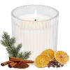 imageSweet Water Decor Hello Fall Candle  Candle Fall Scents with Cider Cinnamon Cloves and Nutmeg for Home  Fall Soy Candles with 60 Hours Burn Time  11Oz Clear Fluted Ribbed Jar Soy Fall CandleWarm and Cozy