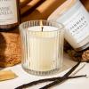 imageSweet Water Decor Hello Fall Candle  Candle Fall Scents with Cider Cinnamon Cloves and Nutmeg for Home  Fall Soy Candles with 60 Hours Burn Time  11Oz Clear Fluted Ribbed Jar Soy Fall CandleCashmere and Vanilla