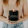 imageSweet Water Decor Hello Pumpkin Soy Candle  Pumpkin Warm Spices Vanilla and Whipped Cream Fall Scented Candles for Home  12oz Black Stoneware Jar 60 Hour Burn Time Made in The USAHello Pumpkin