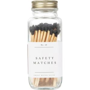 imageSweet Water Decor 4quot White Safety Matches  Glass Jar with Gold Lid  Approx 60 Matches  Matchsticks  Home Decor  Candle Accessories  Apothecary Jars for Fireplace  Housewarming GiftBlack