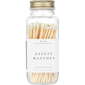imageSweet Water Decor 4quot White Safety Matches  Glass Jar with Gold Lid  Approx 60 Matches  Matchsticks  Home Decor  Candle Accessories  Apothecary Jars for Fireplace  Housewarming GiftWhite