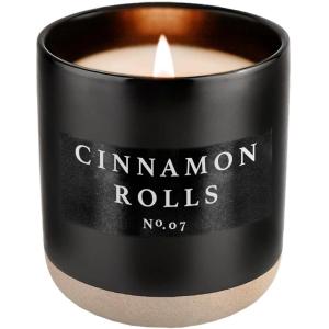 imageSweet Water Decor Farmhouse Soy Candle  Apple Orange Pumpkin Clove Cinnamon and Nutmeg Fall Scented Candles for Home  12oz Black Stoneware Jar 60 Hour Burn Time Made in the USACinnamon Rolls