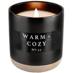 imageSweet Water Decor Farmhouse Soy Candle  Apple Orange Pumpkin Clove Cinnamon and Nutmeg Fall Scented Candles for Home  12oz Black Stoneware Jar 60 Hour Burn Time Made in the USAWarm  Cozy