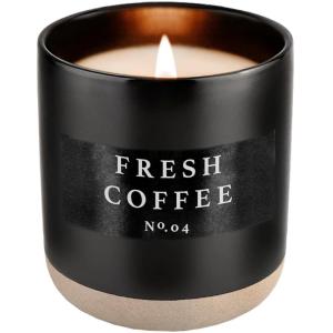 imageSweet Water Decor Farmhouse Soy Candle  Apple Orange Pumpkin Clove Cinnamon and Nutmeg Fall Scented Candles for Home  12oz Black Stoneware Jar 60 Hour Burn Time Made in the USAFresh Coffee