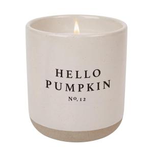 imageSweet Water Decor Farmhouse Soy Candle  Apple Orange Pumpkin Clove Cinnamon and Nutmeg Fall Scented Candles for Home  12oz Black Stoneware Jar 60 Hour Burn Time Made in the USAHello Pumpkin