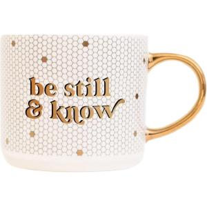 imageSweet Water Decor Go For It Tile Coffee Mugs  Novelty Coffee Mugs  17oz Gold Handle Coffee Cup  Cute Coffee Mug  Motivational GiftsBe Still and Know