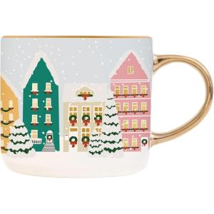 imageSweet Water Decor Go For It Tile Coffee Mugs  Novelty Coffee Mugs  17oz Gold Handle Coffee Cup  Cute Coffee Mug  Motivational GiftsChristmas Village