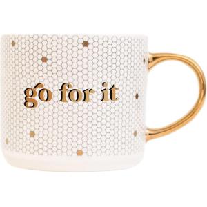 imageSweet Water Decor Go For It Tile Coffee Mugs  Novelty Coffee Mugs  17oz Gold Handle Coffee Cup  Cute Coffee Mug  Motivational GiftsGo For It