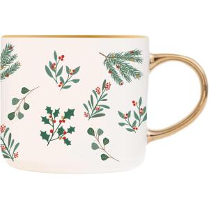 imageSweet Water Decor Go For It Tile Coffee Mugs  Novelty Coffee Mugs  17oz Gold Handle Coffee Cup  Cute Coffee Mug  Motivational GiftsHoliday Greenery