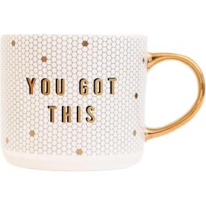 imageSweet Water Decor Go For It Tile Coffee Mugs  Novelty Coffee Mugs  17oz Gold Handle Coffee Cup  Cute Coffee Mug  Motivational GiftsYou Got This