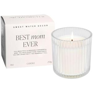 imageSweet Water Decor Thank You Ribbed Scented Candles  Soy Wax Candles with Lemon Rosemary ampamp Leafy Green for Home  Decorative Candle with 60 Hours Burn Time  12Oz Ribbed Jar Wax Candles with BoxBest Mom Ever Ribbed Candle w Box