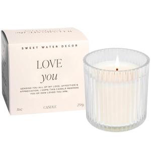 imageSweet Water Decor Thank You Ribbed Scented Candles  Soy Wax Candles with Lemon Rosemary ampamp Leafy Green for Home  Decorative Candle with 60 Hours Burn Time  12Oz Ribbed Jar Wax Candles with BoxLove You Ribbed Candle w Box