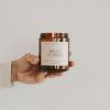 imageSweet Water Decor Relaxation Soy Candle  Eucalyptus Peppermint and Clove Scented Candles for Home  9oz Amber Jar  Black Lid 40 Hour Burn Time Made in the USAHello Pumpkin