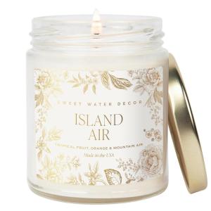 imageSweet Water Decor Coastal Lemon Scented Candles  Soy Candles with Lemon Sea Salt ampamp Driftwood for Home Decor  Candle Wax with 40 Hours Burn Time  9oz Gold Lid Clear Jar Candles for Home ScentedIsland Air