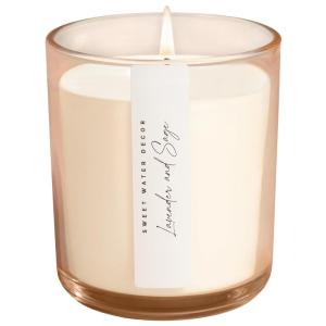 imageSweet Water Decor Island Air Scented Soy Candles  Tropical Fruits Lemons Redolent with Mountain Greens  Fresh Coastal Aroma  50 Hour Burn  12oz Tinted Glass Jar for Home Decor and Bedroom DecorLavender  Sage