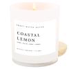 imageSweet Water Decor Coastal Lemon Scented Candles  Soy Candles with Lemon Sea Salt ampamp Driftwood for Home Decor  Candle Wax with 50 Hours Burn Time  11Oz Wood Lid White Jar Candles for Home ScentedWhite