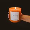 imageSweet Water Decor Trick or Treat Candle Large 15oz Jar Scented with Pumpkin Apple Cinnamon ampamp Vanilla NonToxic Soy Wax Blend Indoor Halloween Decorations for Home ampamp Bathroom 70 Hour BurnOrange