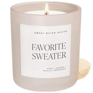 imageSweet Water Decor Spiced Apple Cider Soy Candle  Orange Lemon and Cinnamon Scented Candle for Home  15oz Orange Jar 70 Hour Burn Time Made in the USATan