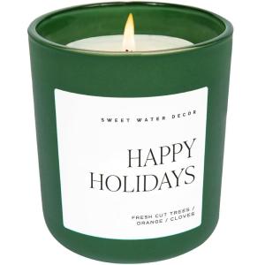imageSweet Water Decor Trick or Treat Candle Large 15oz Jar Scented with Pumpkin Apple Cinnamon ampamp Vanilla NonToxic Soy Wax Blend Indoor Halloween Decorations for Home ampamp Bathroom 70 Hour BurnGreen
