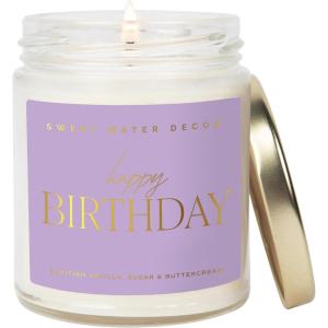 imageSweet Water Decor Spa Day Patterned Candle  Soy Candles with Sea Salt Jasmine Wood Cream Aroma 40 Hour Burn  9oz Clear Glass Jar  Ideal for Valentines Presents or Any Special OccasionHappy Birthday