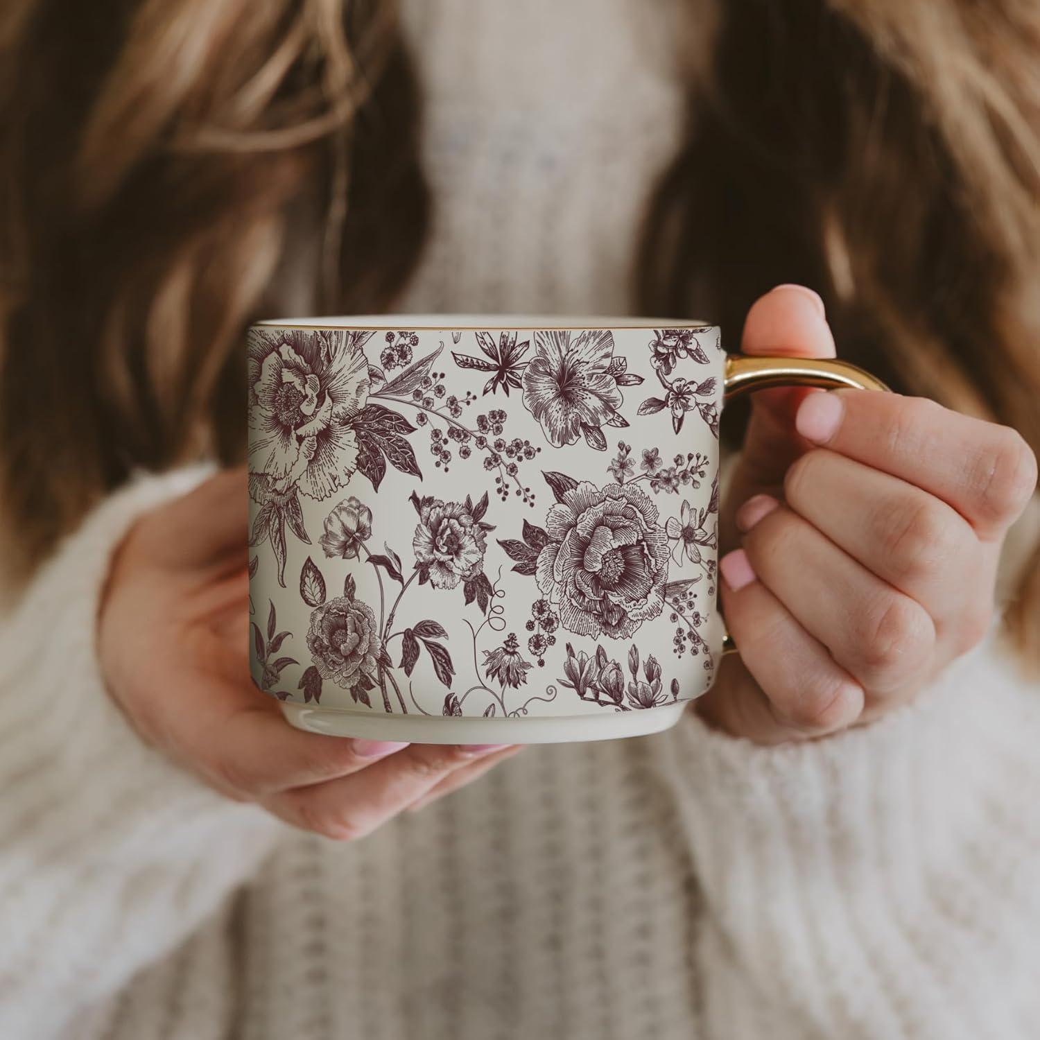 imageSweet Water Decor Gold Spiderwebs Mug 14oz Fine Bone China Coffee Cup with Gold Handle Cute Halloween Decorations for Home Spider Web Mug Fall Seasonal Decor Spooky Season Gifts for WomenBrowdn Delft