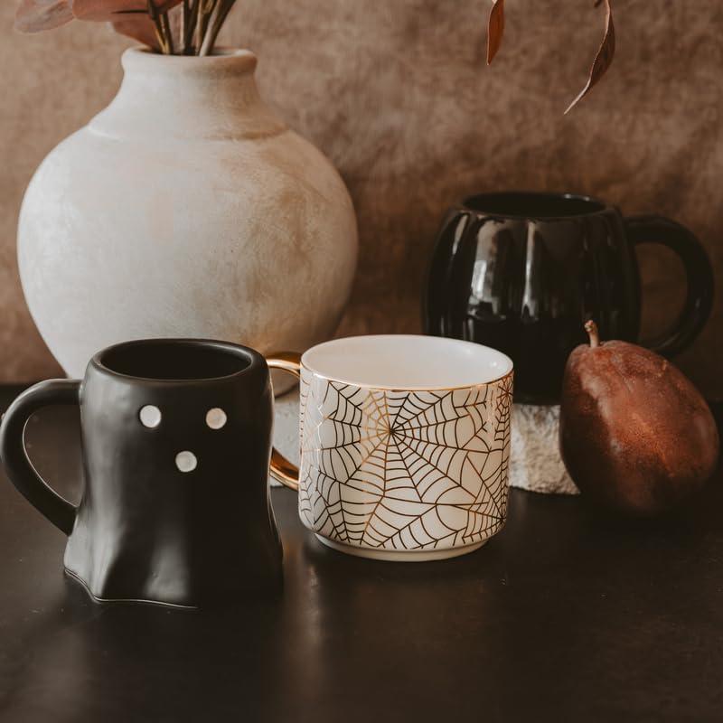 imageSweet Water Decor Halloween Ghost Coffee Mug 12oz Black Ceramic Fall Mug Cute Spooky Season Drinkware for Coffee Tea ampamp Cocoa Microwave ampamp Dishwasher Safe Gift for Women ampamp MenPumpkin  Black