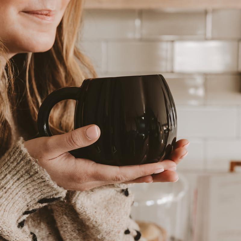 imageSweet Water Decor Halloween Ghost Coffee Mug 12oz Black Ceramic Fall Mug Cute Spooky Season Drinkware for Coffee Tea ampamp Cocoa Microwave ampamp Dishwasher Safe Gift for Women ampamp MenPumpkin  Black