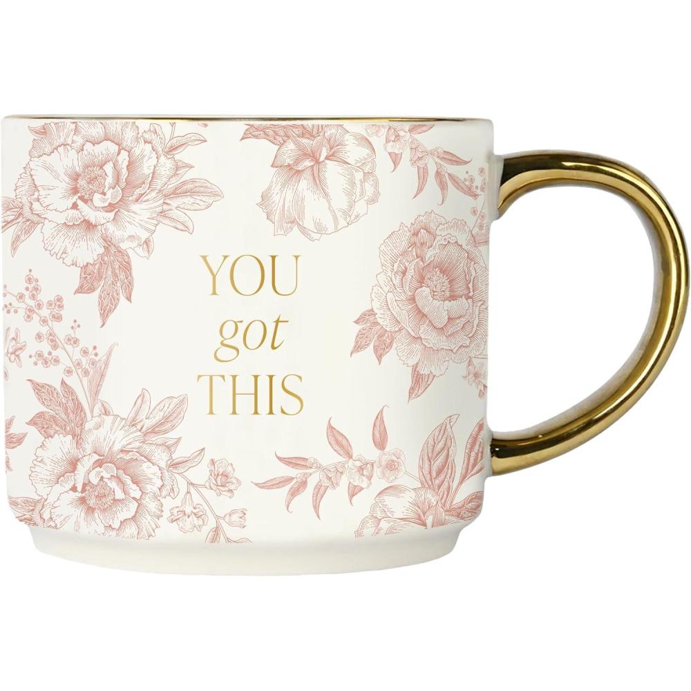imageSweet Water Decor Gold Spiderwebs Mug 14oz Fine Bone China Coffee Cup with Gold Handle Cute Halloween Decorations for Home Spider Web Mug Fall Seasonal Decor Spooky Season Gifts for WomenYou Got This  Floral