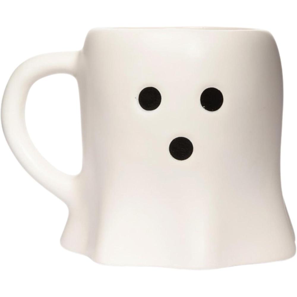 imageSweet Water Decor Halloween Ghost Coffee Mug 12oz Black Ceramic Fall Mug Cute Spooky Season Drinkware for Coffee Tea ampamp Cocoa Microwave ampamp Dishwasher Safe Gift for Women ampamp MenGhost  White